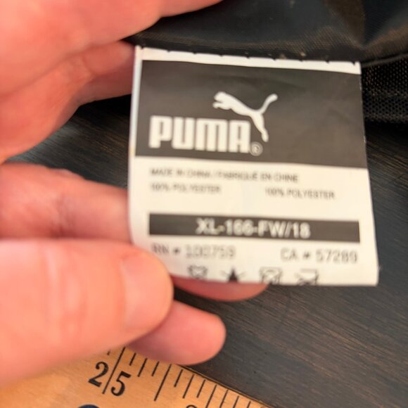 PUMA Black Zip-Top Logo Tote Bag – Adjustable Straps – Like New - Picture 5 of 7